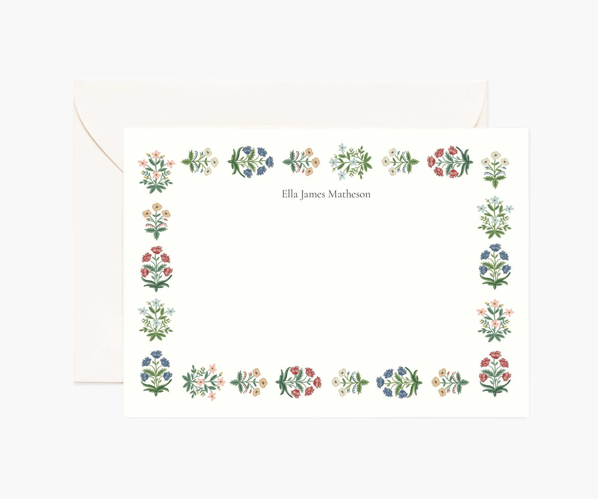 Floral Personalized Stationery  - Mughal Rose