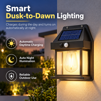 Solar Powered Motion Sensor Wall Lantern