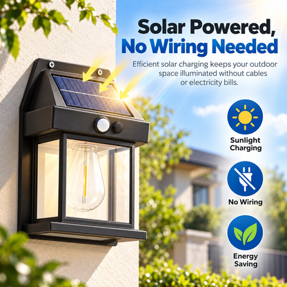 Solar Powered Motion Sensor Wall Lantern