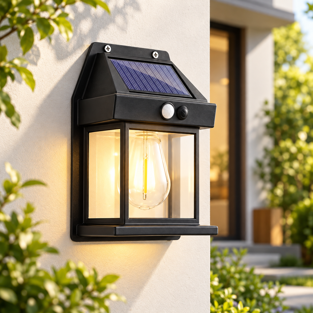 Solar Powered Motion Sensor Wall Lantern