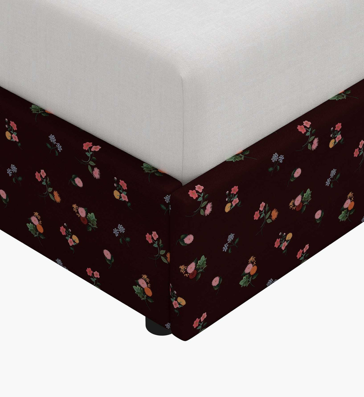 Hampton Bed - Ditsy Dahlia Burgundy