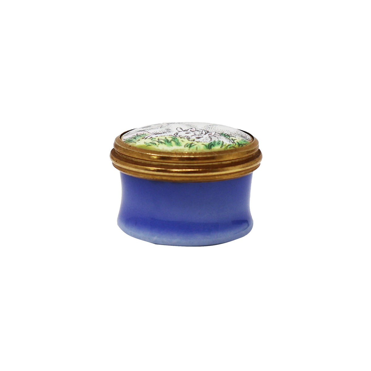 Halcyon Days Rabbit Family Miniature Enamel Box