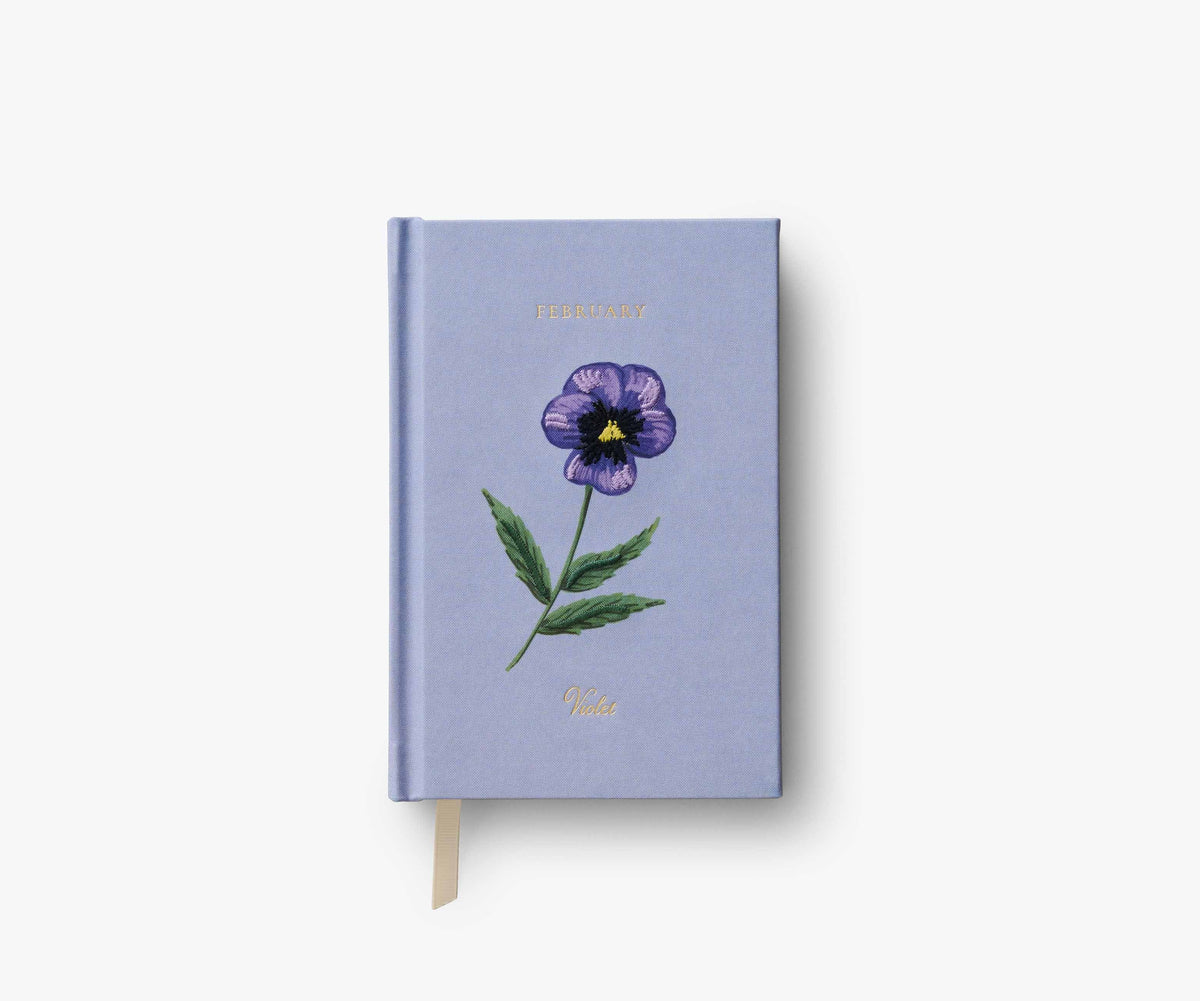 Birth Month Mini Embroidered Journal - February