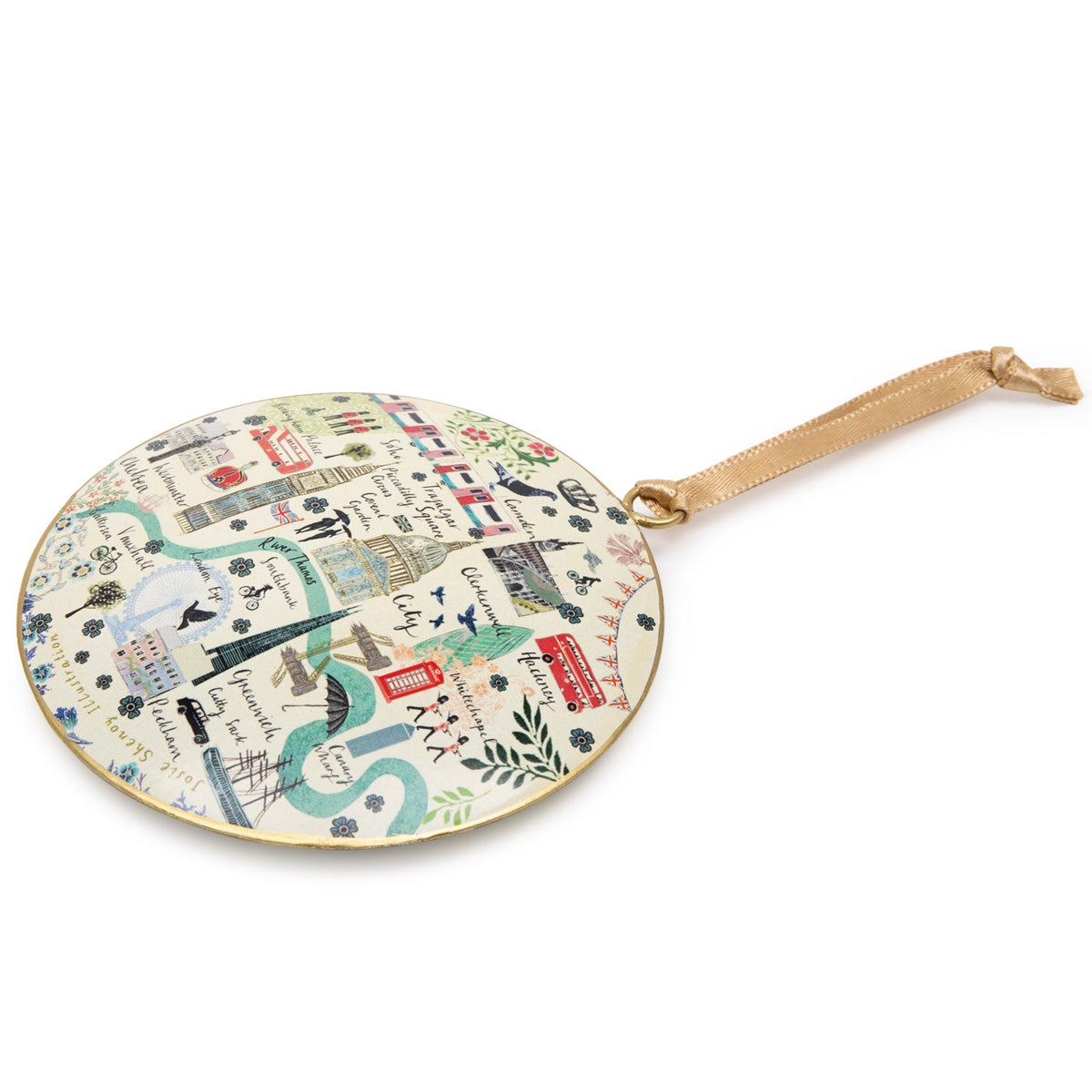 Josie Shenoy Map Of London Round Metal Christmas Decoration