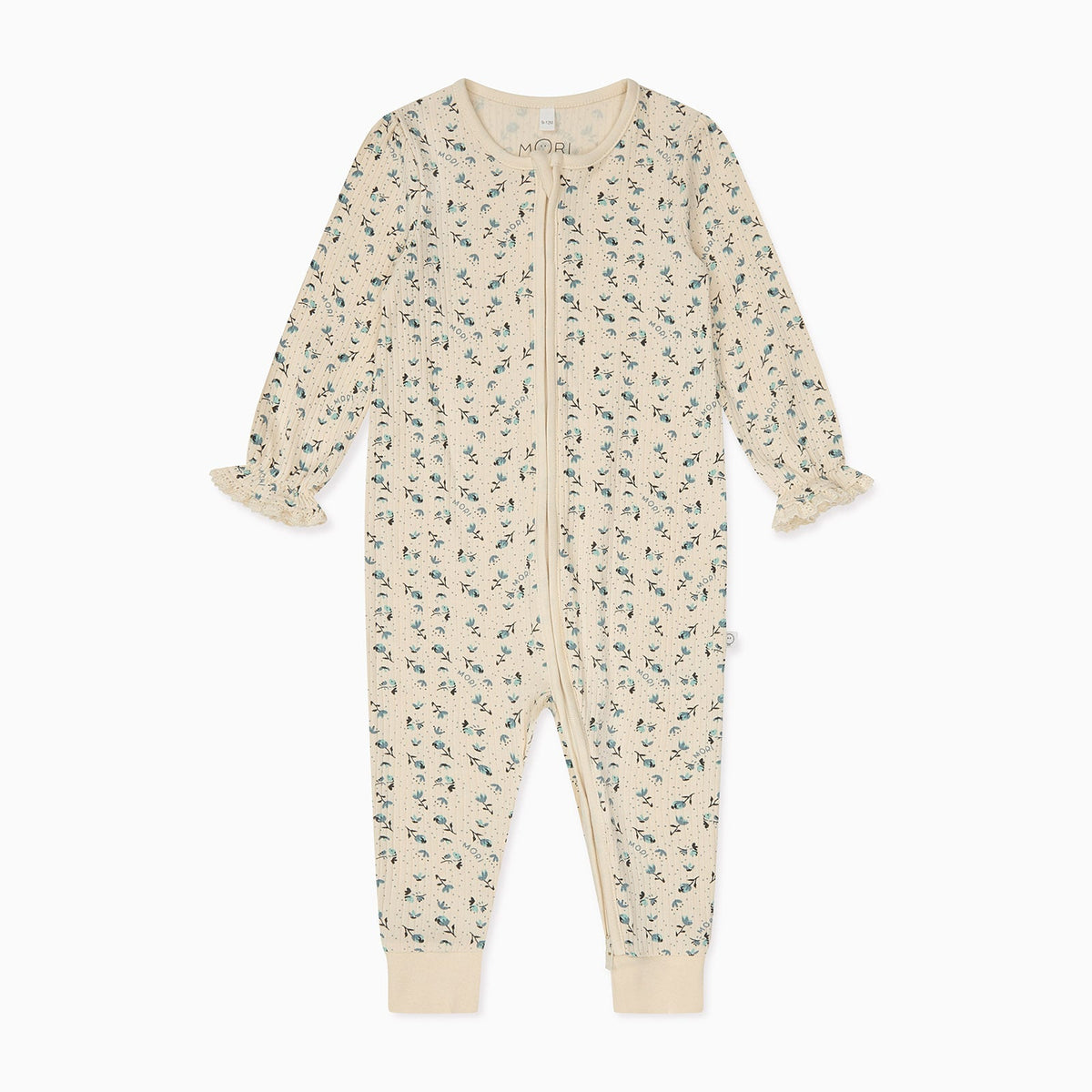 Floral Ribbed Clever Zip Sleepsuit