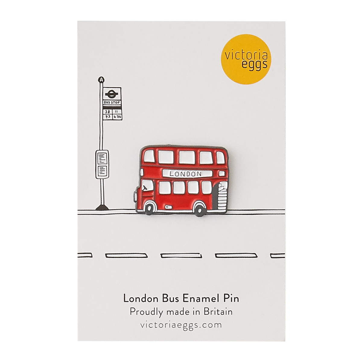 Victoria Eggs London Bus Enamel Pin Badge