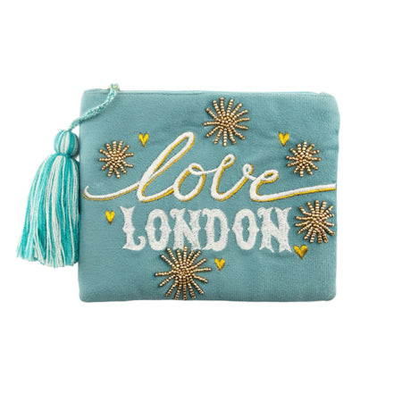 Grace & Glory Beaded Pouch Love London