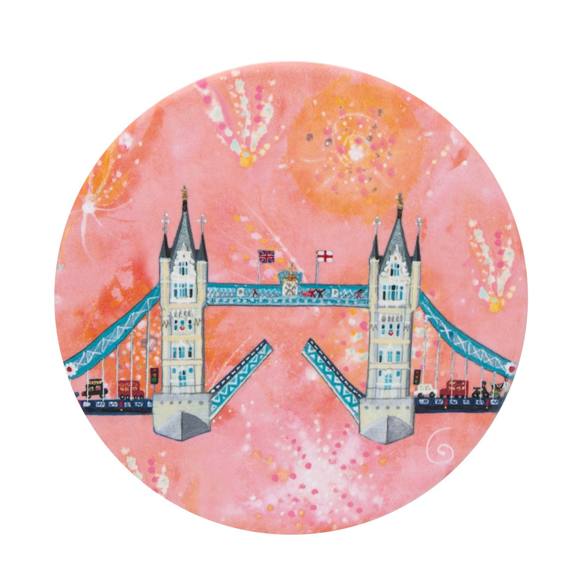 Lucy Loveheart Firework Ceramic Coaster