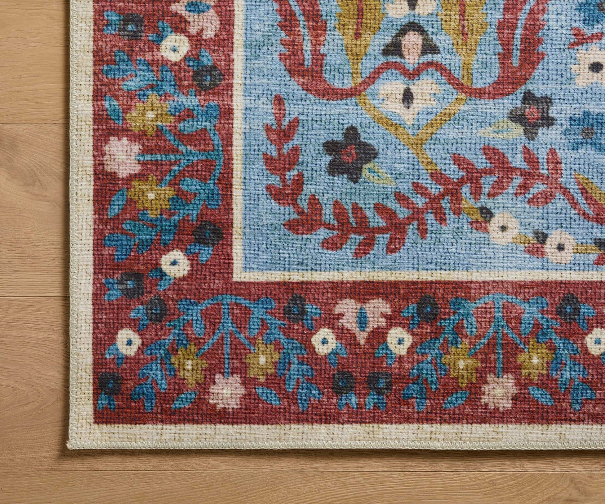 Canopy Edie Printed Rug - Red & Blue