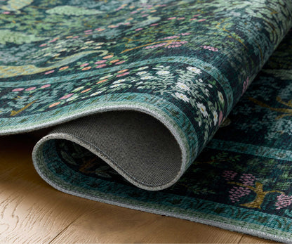 Canopy Peacock Forest Printed Rug - Teal