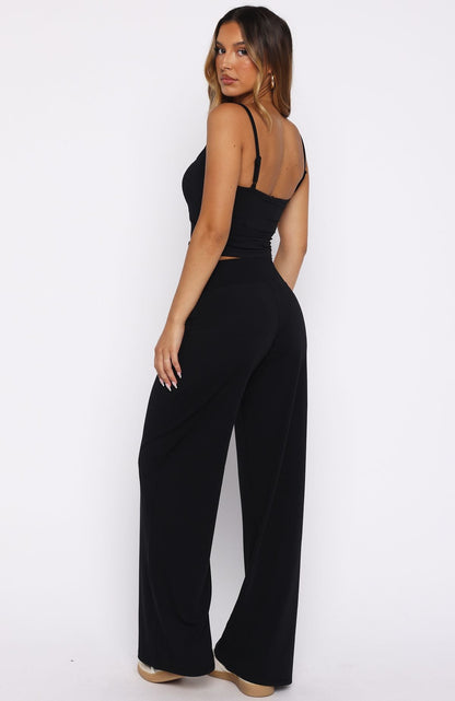 Core Strengths Wide Leg Pants Black