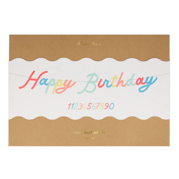 Bright Happy Birthday Garland Set + Number Set