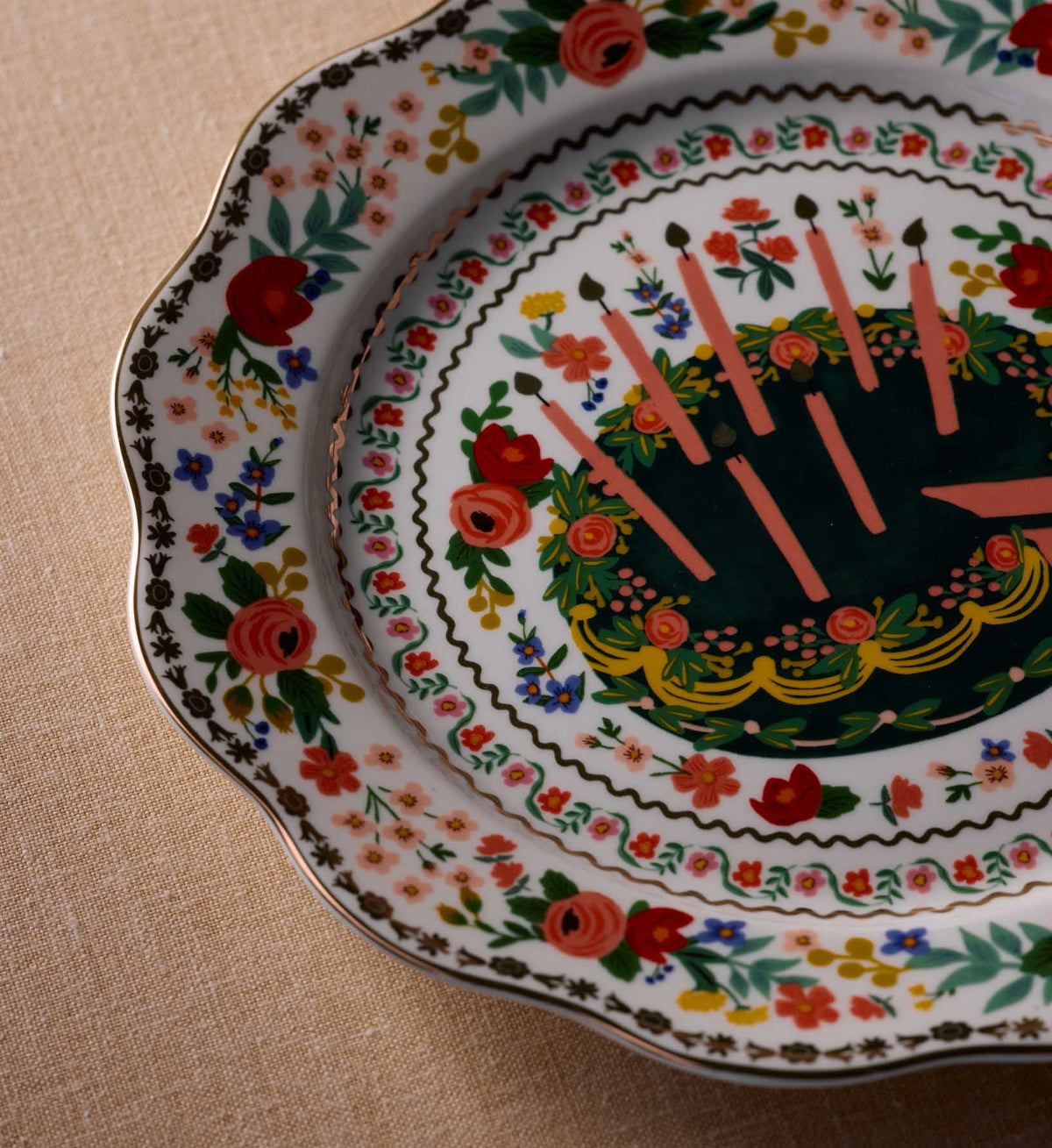 Celebration Plate - Floral Cake