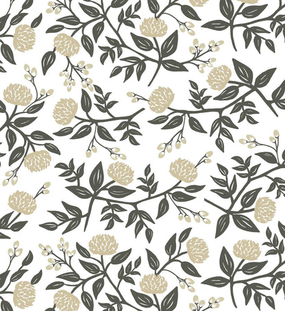 Peonies Peel & Stick Wallpaper Sample - White