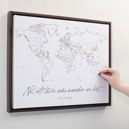 "Adventure Awaits!" Fine Line Push Pin Mini World Map CM Mini Map