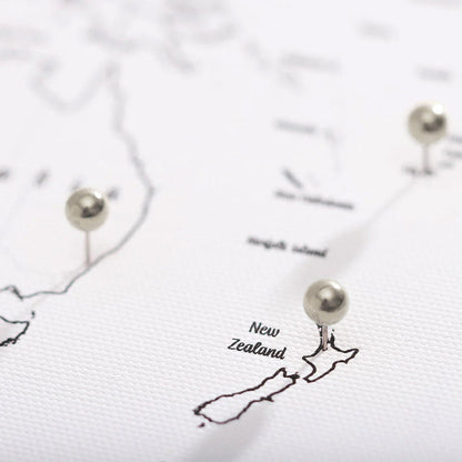 "Adventure Awaits!" Fine Line Push Pin Mini World Map CM Mini Map