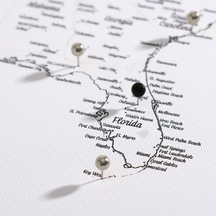 "Adventure Awaits!" Fine Line Push Pin Mini World Map CM Mini Map