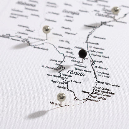 "Adventure Awaits!" Fine Line Push Pin Mini World Map CM Mini Map