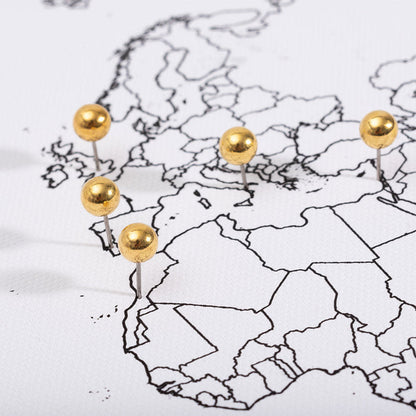 "Adventure Awaits!" Fine Line Push Pin Mini World Map CM Mini Map