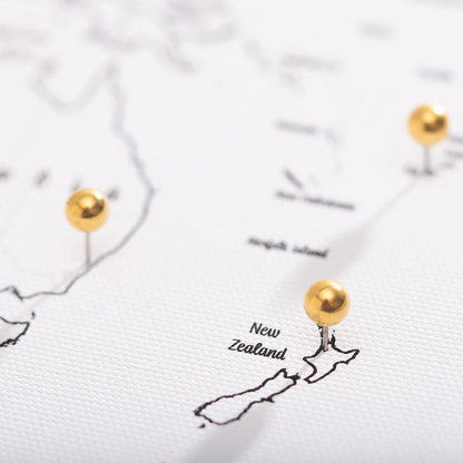 "Adventure Awaits!" Fine Line Push Pin Mini World Map CM Mini Map