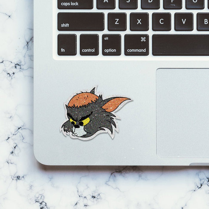 Angry Cat Glitter Sticker - Glitter Stickers | STICK IT UP