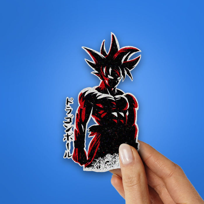 Angry Goku Glitter Sticker - Glitter Stickers | STICK IT UP