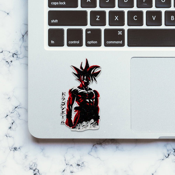 Angry Goku Glitter Sticker - Glitter Stickers | STICK IT UP