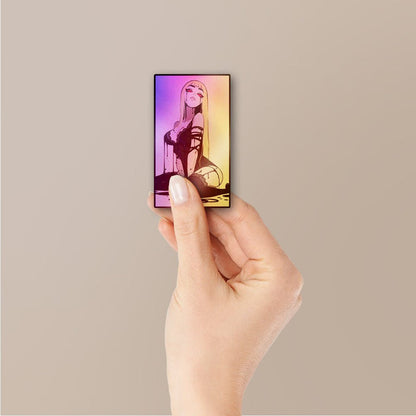 Anime Girl Blonde Holographic Stickers - Holographic stickers | STICK IT UP