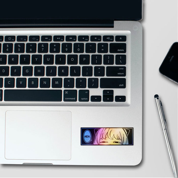 Anime Girl B&W Small Holographic Stickers - Holographic stickers | STICK IT UP