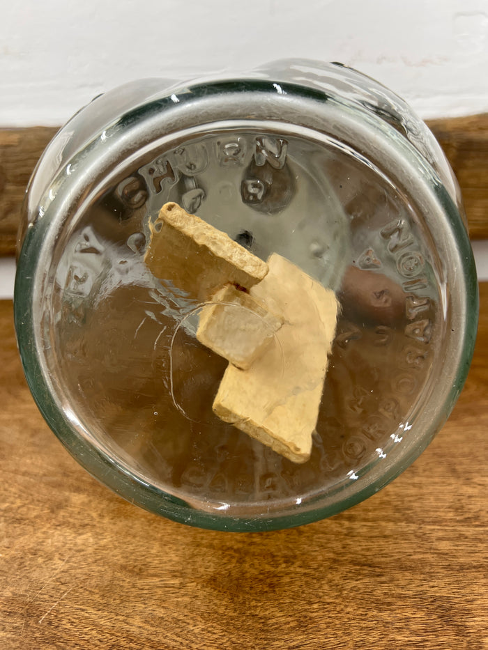 Antique Dazey No. 4 Glass Butter Churn with Wooden Paddles