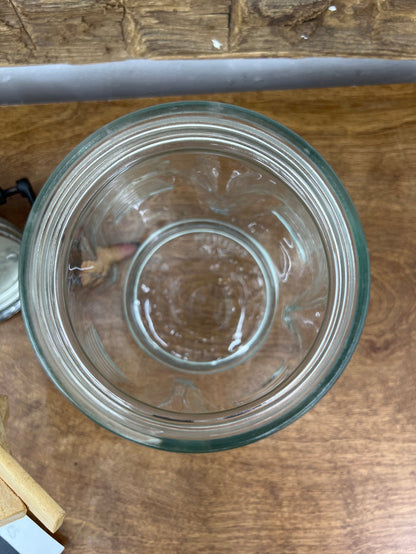 Antique Dazey No. 4 Glass Butter Churn with Wooden Paddles