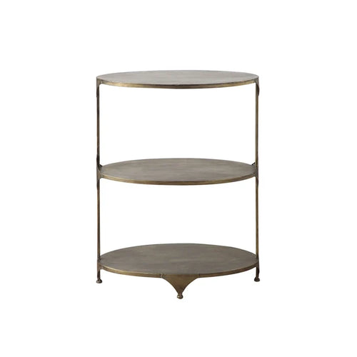 Antique Finish Metal 3 Tier Shelf