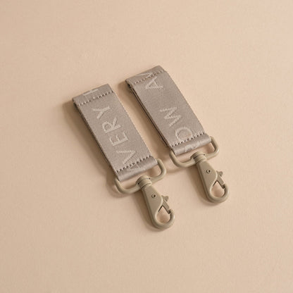 Avery Row Logo Pram Bag Clips - Oyster