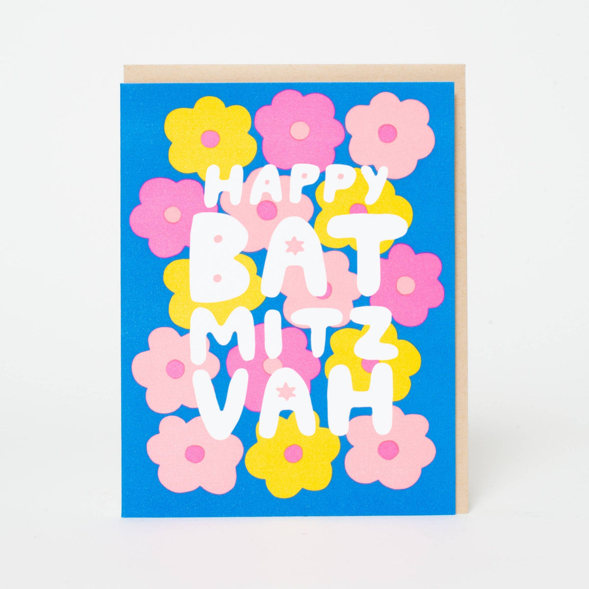 Bat Mitzvah Flowers Letterpress Card - Suzy Ultman