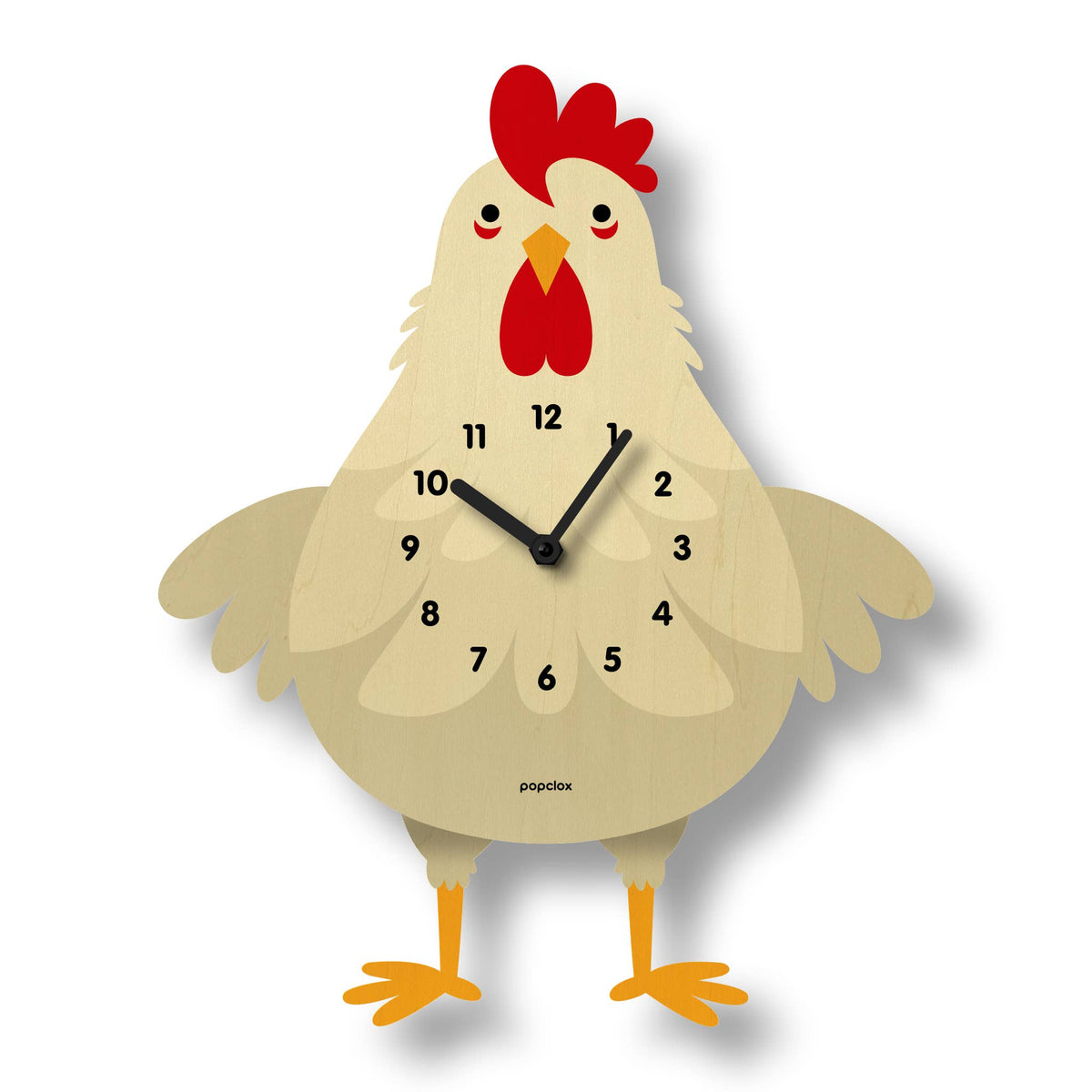 Cleo Chicken Pendulum Clock - Wood