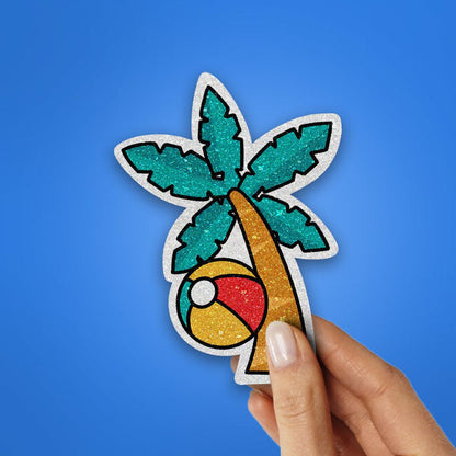 Beach Tree Glitter Sticker - Glitter Stickers | STICK IT UP