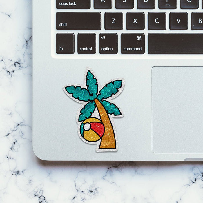 Beach Tree Glitter Sticker - Glitter Stickers | STICK IT UP
