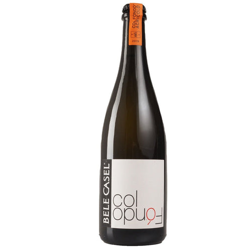 Prosecco magnum wine bottle with dark glass and cream label