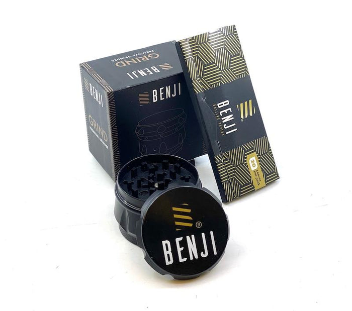 Benji GRIND4 Piece Aluminum Grinder + $100 Bill Papers