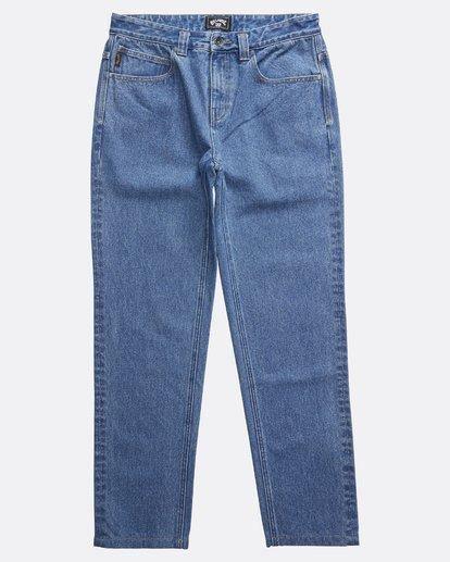 Billabong Fifty Jeans Ocean Wash straight leg blue denim jeans on flat white background