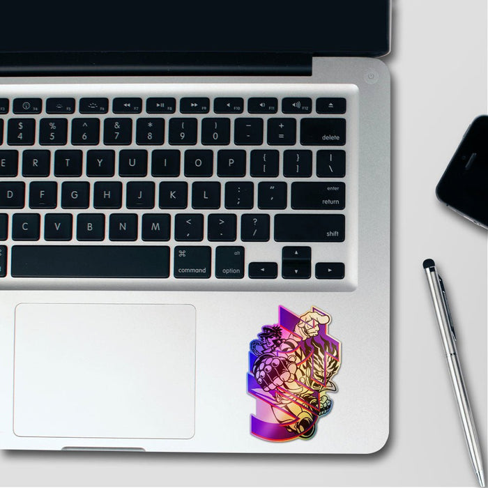 Bizarre Menacing Pose Holographic Stickers - Holographic stickers | STICK IT UP