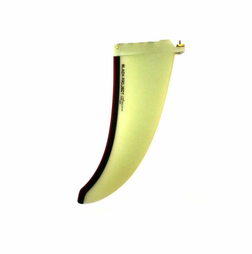 Black Project Custom G10 9mm Euro Box Freewave 28cm windsurf fin, curved translucent design