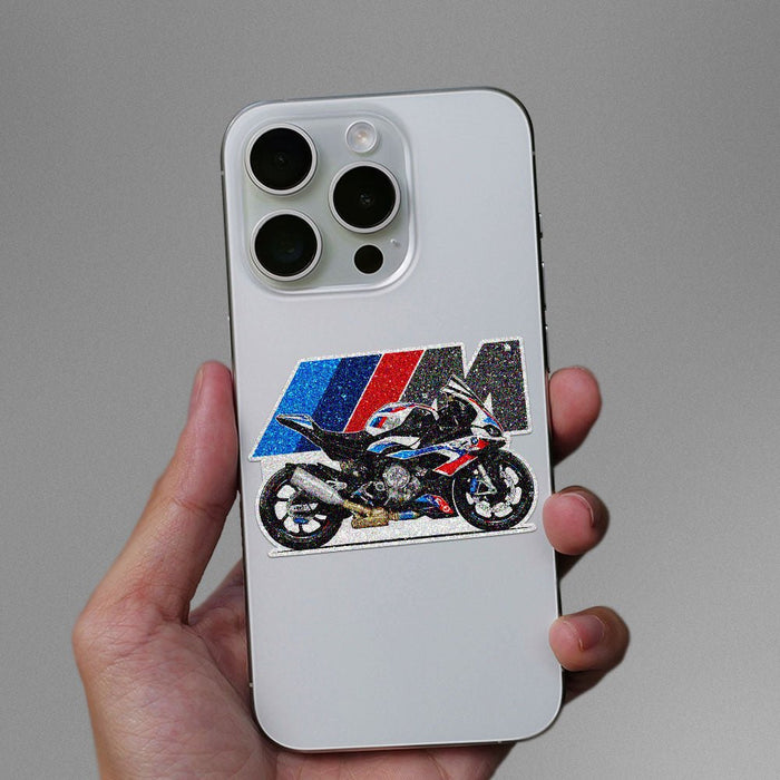 Blue Red Sportbike Glitter Sticker - Glitter Stickers | STICK IT UP
