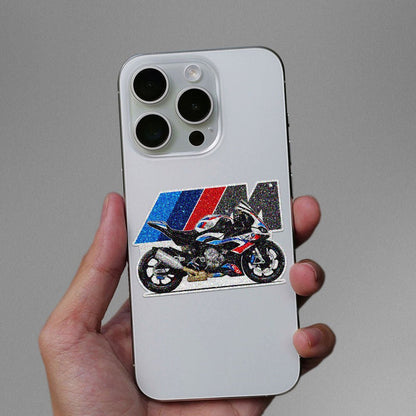 Blue Red Sportbike Glitter Sticker - Glitter Stickers | STICK IT UP