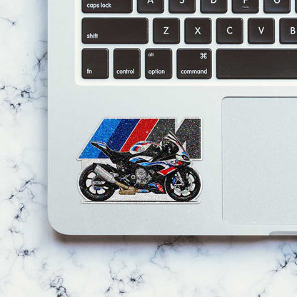 Blue Red Sportbike Glitter Sticker - Glitter Stickers | STICK IT UP
