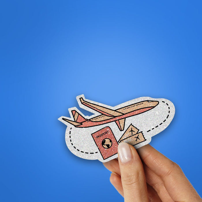 Boarding Pass Glitter Sticker - Glitter Stickers | STICK IT UP