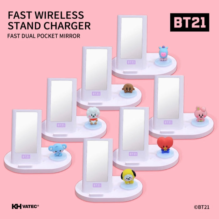 BT21 Official Baby Fast Wireless Stand Charger + Mirror