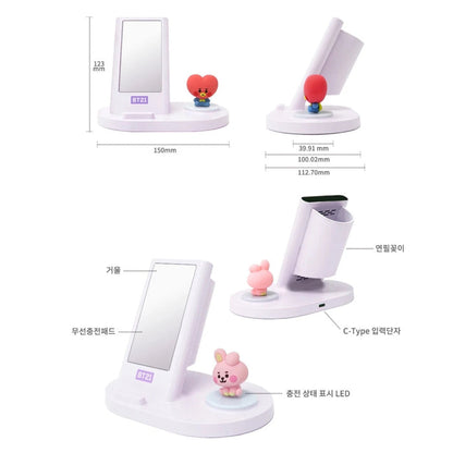 BT21 Official Baby Fast Wireless Stand Charger + Mirror