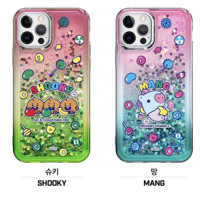 BT21 Official Jelly Candy Bling Aqua Case (For iPhone)