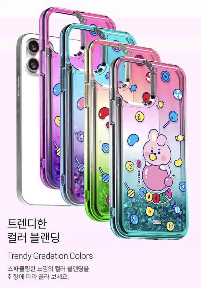 BT21 Official Jelly Candy Bling Aqua Case (For iPhone)